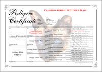 4 Generation Pedigree with Watermark, Decorative Border, Grid and Signature Line
