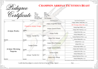 4 Generation Pedigree with Watermark, Decorative Border, Grid and Signature Line